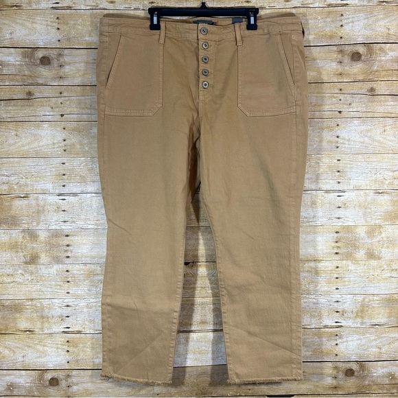 Torrid Mom Straight Vintage Stretch High Rise Golden Jean 20T Button Fly Raw Hem - Picture 3 of 10